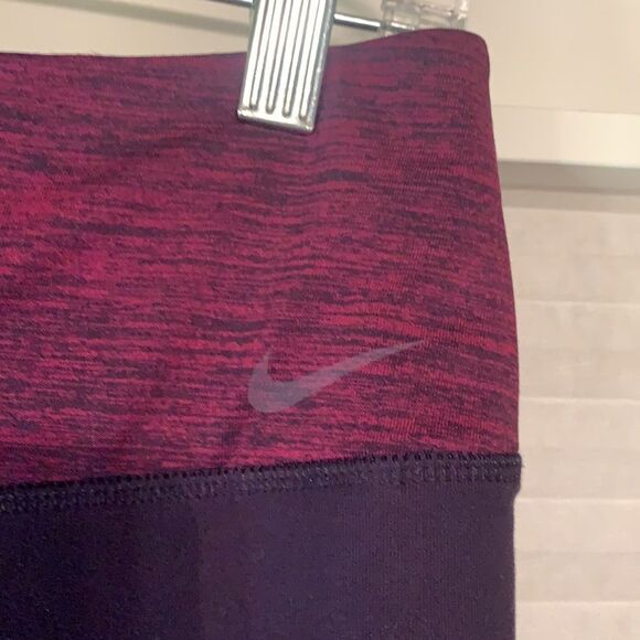 Nike Purple Pink Dri Fit Capri Leggings Pants Ten Less Medium - Picture 3 of 5
